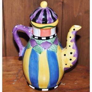 Vintage Bella Casa By Ganz Colorful Whimsical Collectible Tea Pot